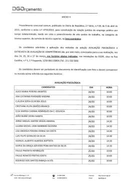 Marca&ccedil;&atilde;o da Avalia&ccedil;&atilde;o Psicol&oacute;gica e da Entrevista Avalia&ccedil;&atilde;o