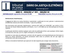 TJ-GO DIÁRIO DA JUSTIÇA ELETRÔNICO - EDIÇÃO 351