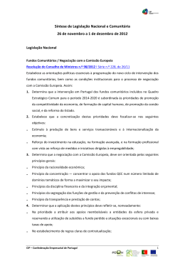 S&iacute;ntese de Legisla&ccedil;&atilde;o Nacional e Comunit&aacute;ria 26 de