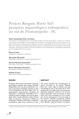 Projeto Resgate Barra Sul1: pesquisa