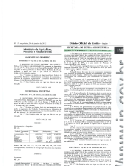 Di&aacute;rio Oficial da Uni&atilde;o - se&ccedil;&atilde;o i Minist&eacute;rio da Agricultura,