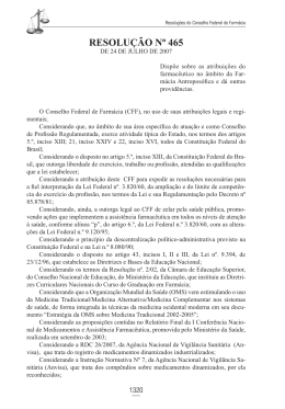 resolução nº 465 - Conselho Federal de Farmácia