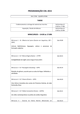 programa&ccedil;&atilde;o ciel 2015 - Universidade Estadual de Ponta Grossa