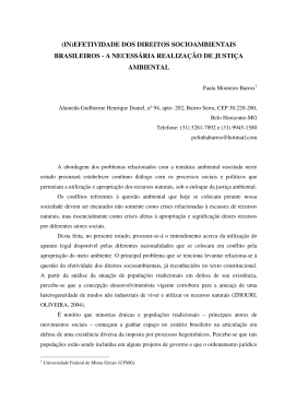 (in)efetividade dos direitos socioambientais brasileiros