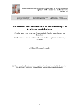 Quando menos n&atilde;o &eacute; mais: tect&ocirc;nica e o ensino