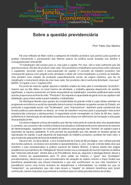 Sobre a questão previdenciária, Prof. Fábio San Martins.