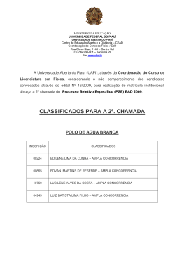 A Universidade Aberta do Piauí (UAPI), através da Coordenação do