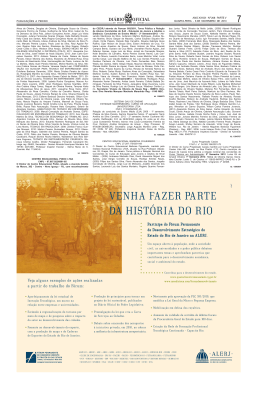 VENHA FAZER PARTE DA HIST&Oacute;RIA DO RIO