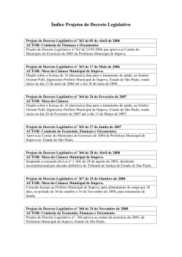 PROJETOS DE DECRETO LEGISLATIVO