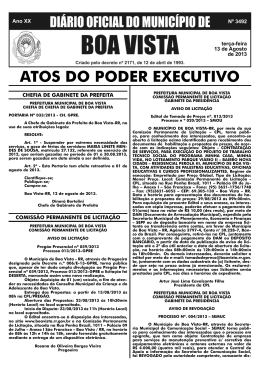 di&aacute;rio oficial do munic&iacute;pio de boa vista