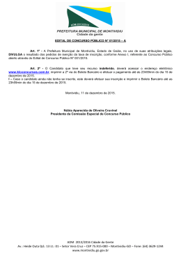 Edital de Isen&ccedil;&atilde;o da Taxa de Inscri&ccedil;&atilde;o