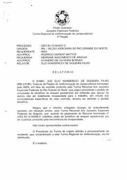 Poder Judiciario Juizados Especiais Federais Turma Regional de