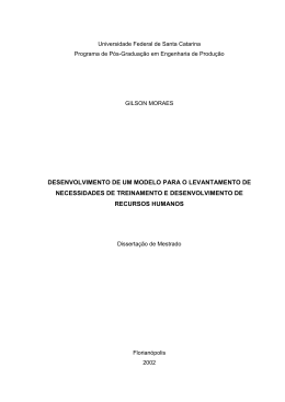 DESENVOLVIMENTO DE UM MODELO PARA O LEVANTAMENTO