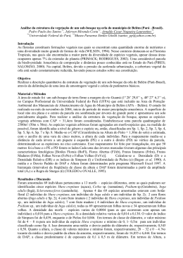 An&aacute;lise da estrutura da vegeta&ccedil;&atilde;o de um sub