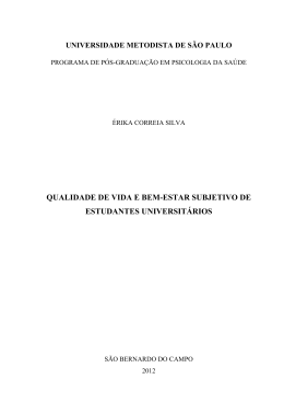 qualidade de vida e bem-estar subjetivo de estudantes universit&aacute;rios