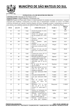 Pregao Presencial n&ordm; 092-2012-SRP Pecas para rocadeiras e