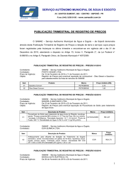 servi&ccedil;o aut&ocirc;nomo municipal de &aacute;gua e esgoto publica&ccedil;&atilde;o