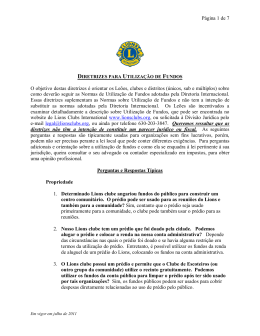 Página 1 de 7 O objetivo destas diretrizes é orientar os Leões