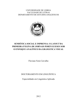 semi&oacute;tica social e imprensa: o layout da primeira p&aacute;gina de jornais