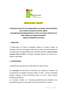 Leia o edital na &iacute;ntegra. - Instituto Federal de S&atilde;o Paulo &ndash; Campus