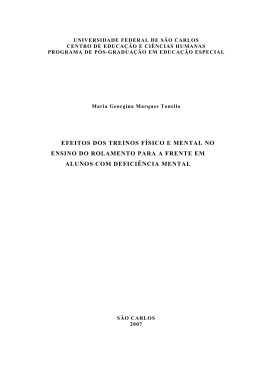 efeitos dos treinos f&iacute;sico e mental no ensino do rolamento