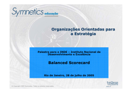 Organizações Orientadas para a Estratégia Balanced Scorecard