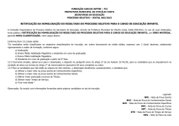 Retifica&ccedil;&atilde;o da Homologa&ccedil;&atilde;o do Resultado Final do Processo