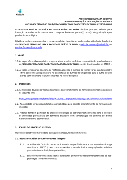 forma&ccedil;&atilde;o de cadastro de reserva para o cargo de Professor para o(s