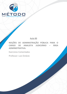 Aula 00 NOÇÕES DE ADMINISTRAÇÃO PÚBLICA PARA O CARGO