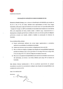 DECLARA&Ccedil;&Atilde;O DE ACEITA&Ccedil;&Atilde;O DO CARGO DE MEMBRO