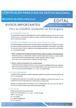 coNvocA&ccedil;&Atilde;o PARA o DIA DA DEFESA NAcIoNAL