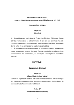 Regulamento Eleitoral aprovado na AG de 16 Novembro 2009