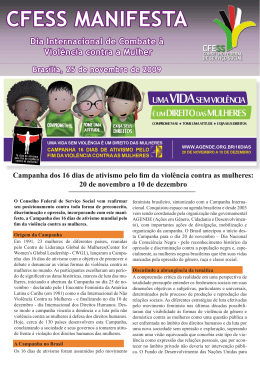 Dia Internacional de Combate &agrave; Viol&ecirc;ncia Contra a Mulher