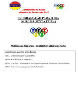 programa&ccedil;&atilde;o para o dia 06/11/2015