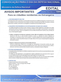 CONVOCA&Ccedil;&Atilde;O PARA O DIA DA DEFESA NACIONAL