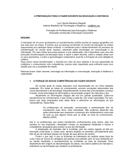 a preparao para o fazer docente no ensino a distncia - PUC-SP