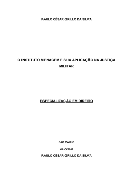 Instituto Menagem e sua Aplica&ccedil;&atilde;o na Justi&ccedil;a