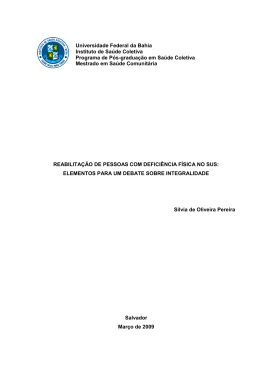 REABILITA&Ccedil;&Atilde;O DE PESSOAS COM DEFICI&Ecirc;NCIA