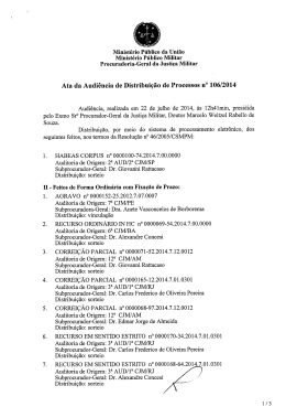 Ata da Audiência de Distribuição de Processos n° 106/2014