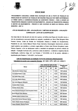 Ata n.º 4 da reunião do Júri para aplicação do 1.º Método de Seleção