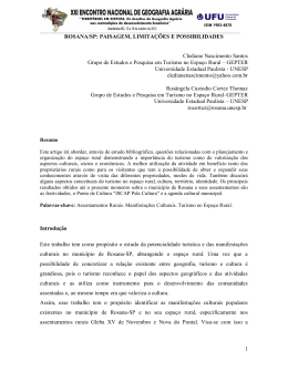 rosana/sp: paisagem, limita&ccedil;&otilde;es e possibilidades