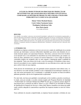 an&aacute;lise da produtividade do processo de produ&ccedil;&atilde;o de