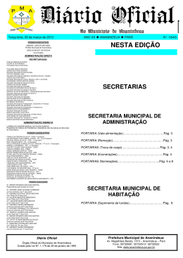 Di&aacute;rio Oficial - Prefeitura de Ananindeua