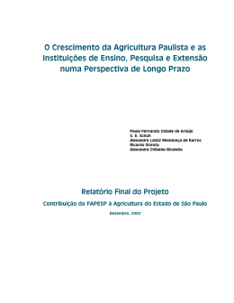 O crescimento da agricultura paulista e as instituições de