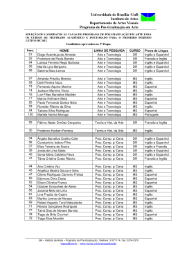 Universidade de Bras&iacute;lia -UnB Instituto de Artes Departamento de