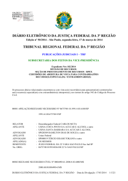 di&aacute;rio eletr&ocirc;nico da justi&ccedil;a federal da 3&ordf; regi&atilde;o