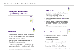 DICAS PARA MELHORAR SUA APRESENTA&Ccedil;&Atilde;O DE SLIDES