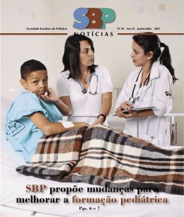 SBP prop&otilde;e mudan&ccedil;as para melhorar a forma&ccedil;&atilde;o pedi&aacute;trica