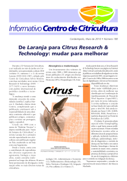 De Laranja para Citrus Research & Technology: mudar para melhorar