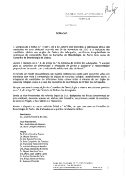 Despacho - Ordem dos Advogados